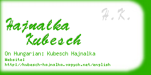 hajnalka kubesch business card